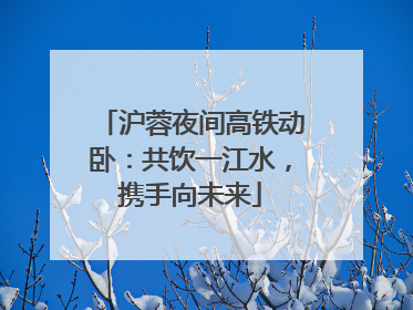 沪蓉夜间高铁动卧：共饮一江水，携手向未来