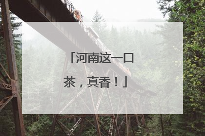 河南这一口茶，真香！
