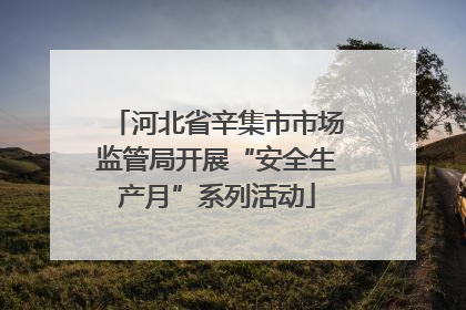 河北省辛集市市场监管局开展“安全生产月”系列活动