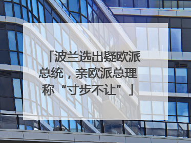 波兰选出疑欧派总统，亲欧派总理称“寸步不让”