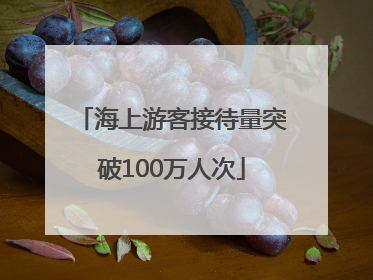 海上游客接待量突破100万人次