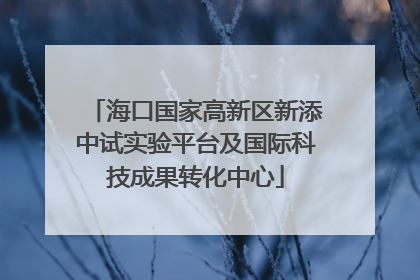 海口国家高新区新添中试实验平台及国际科技成果转化中心