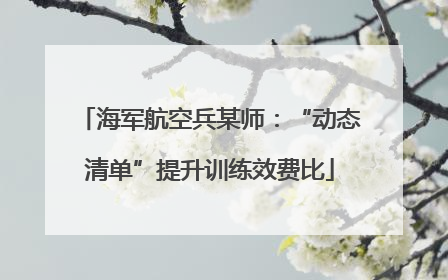 海军航空兵某师：“动态清单”提升训练效费比