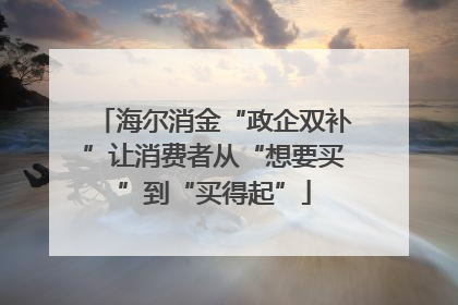 海尔消金“政企双补”让消费者从“想要买”到“买得起”