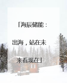 海辰储能：出海，站在未来看现在
