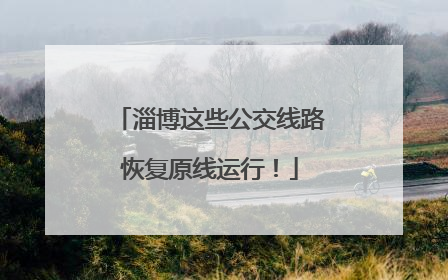 淄博这些公交线路恢复原线运行！