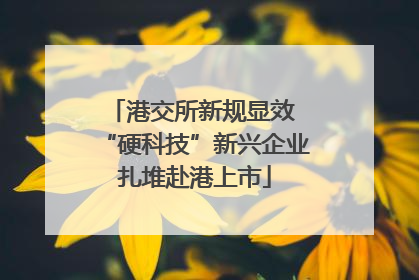 港交所新规显效 “硬科技”新兴企业扎堆赴港上市