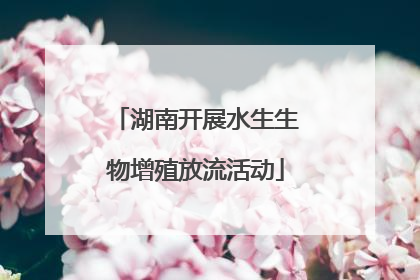 湖南开展水生生物增殖放流活动