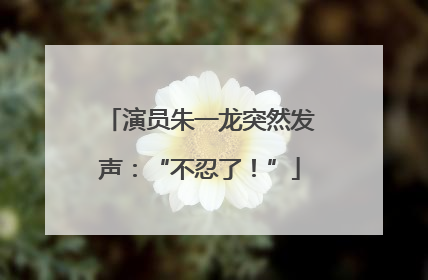 演员朱一龙突然发声：“不忍了！”