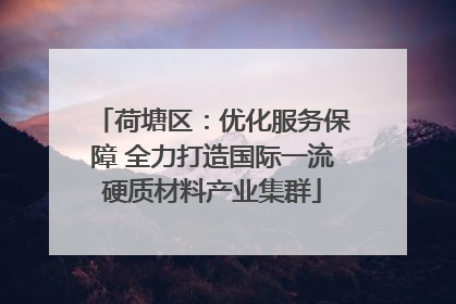 荷塘区：优化服务保障 全力打造国际一流硬质材料产业集群