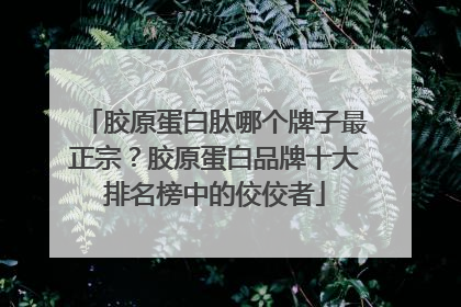 胶原蛋白肽哪个牌子最正宗？胶原蛋白品牌十大排名榜中的佼佼者