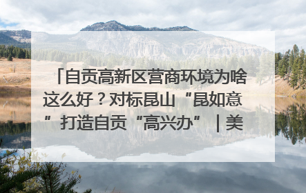 自贡高新区营商环境为啥这么好？对标昆山“昆如意”打造自贡“高兴办”｜美好生活有“盐”味