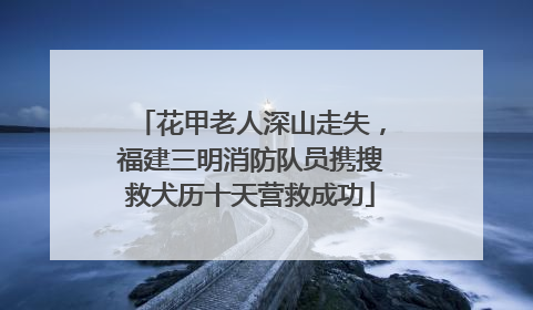 花甲老人深山走失，福建三明消防队员携搜救犬历十天营救成功