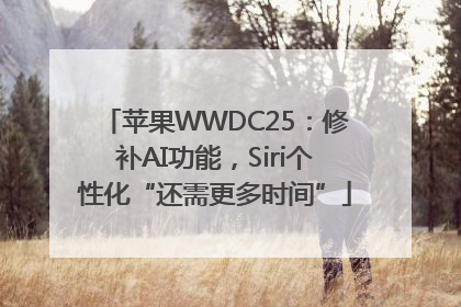 苹果WWDC25：修补AI功能，Siri个性化“还需更多时间”