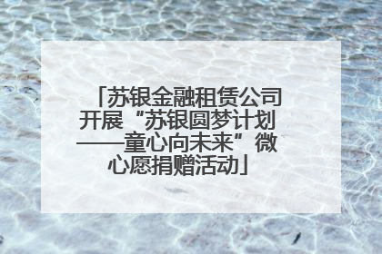 苏银金融租赁公司开展“苏银圆梦计划——童心向未来”微心愿捐赠活动