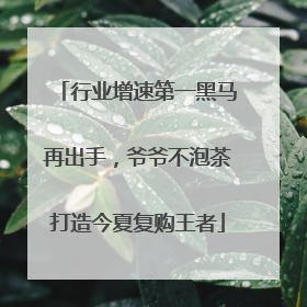 行业增速第一黑马再出手，爷爷不泡茶打造今夏复购王者