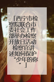 西宁市检察院联合市委社会工作部举办检察开放日活动 检察官讲述如何保护“少年的你”