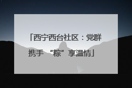 西宁西台社区：党群携手 “粽”享温情