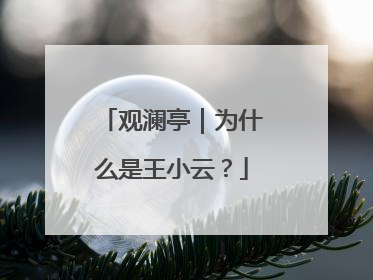 观澜亭｜为什么是王小云？