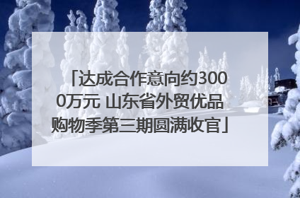 达成合作意向约3000万元 山东省外贸优品购物季第三期圆满收官