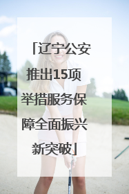辽宁公安推出15项举措服务保障全面振兴新突破