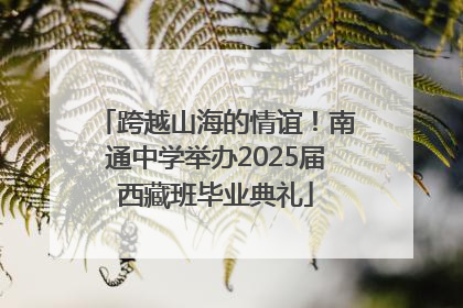 跨越山海的情谊！南通中学举办2025届西藏班毕业典礼