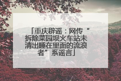 重庆辟谣：网传“拆除菜园坝火车站未清出睡在里面的流浪者”系谣言