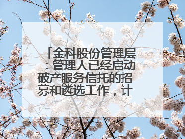金科股份管理层：管理人已经启动破产服务信托的招募和遴选工作，计划在6月初召开评审会