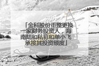 金科股份重整更换一家财务投资人，海南陆和私募和单小飞承接其投资额度