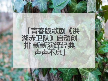 青春版歌剧《洪湖赤卫队》启动创排 新新演绎经典声声不息