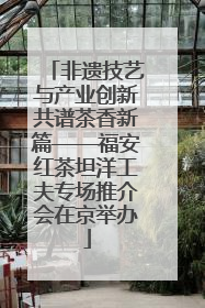非遗技艺与产业创新共谱茶香新篇——福安红茶坦洋工夫专场推介会在京举办