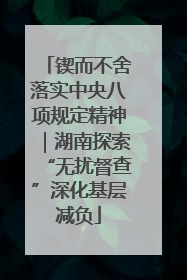 锲而不舍落实中央八项规定精神｜湖南探索“无扰督查”深化基层减负