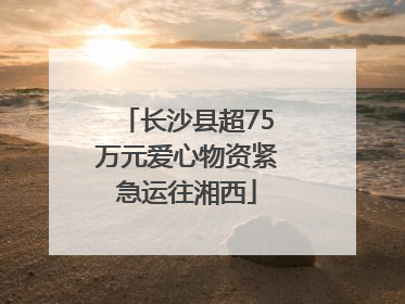 长沙县超75万元爱心物资紧急运往湘西