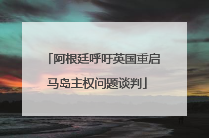 阿根廷呼吁英国重启马岛主权问题谈判