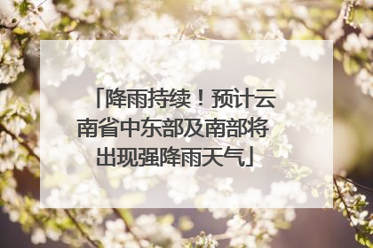 降雨持续！预计云南省中东部及南部将出现强降雨天气