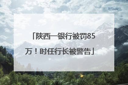 陕西一银行被罚85万！时任行长被警告