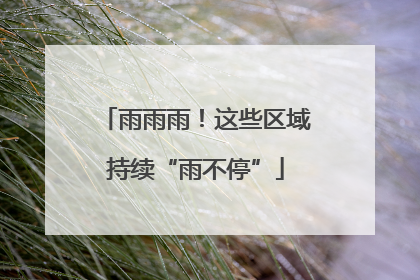 雨雨雨！这些区域持续“雨不停”