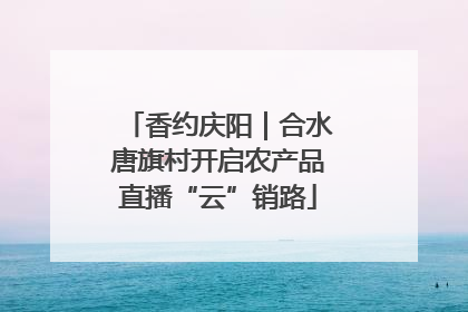 香约庆阳｜合水唐旗村开启农产品直播“云”销路