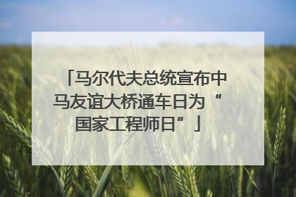 马尔代夫总统宣布中马友谊大桥通车日为“国家工程师日”