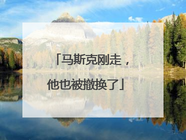 马斯克刚走，他也被撤换了