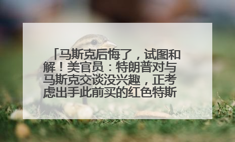 马斯克后悔了，试图和解！美官员：特朗普对与马斯克交谈没兴趣，正考虑出手此前买的红色特斯拉！特斯拉股价巨震
