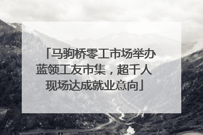 马驹桥零工市场举办蓝领工友市集，超千人现场达成就业意向