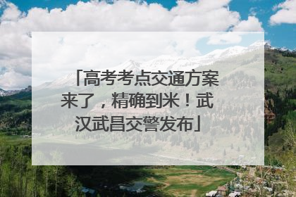 高考考点交通方案来了，精确到米！武汉武昌交警发布