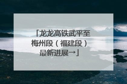 龙龙高铁武平至梅州段（福建段）最新进展→