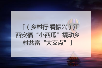 （乡村行·看振兴）江西安福“小西瓜”撬动乡村共富“大支点”