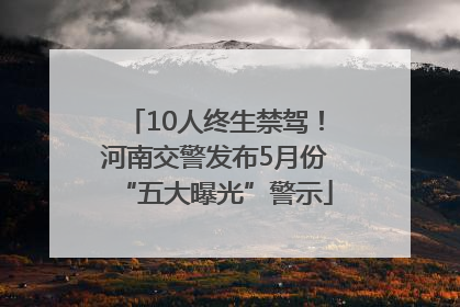 10人终生禁驾！河南交警发布5月份“五大曝光”警示