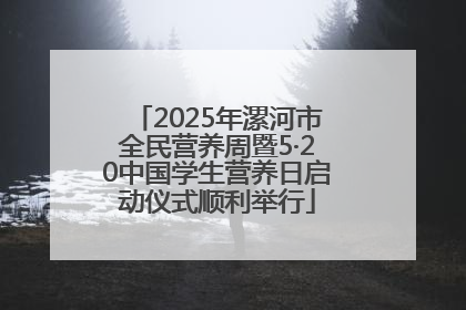 2025年漯河市全民营养周暨5·20中国学生营养日启动仪式顺利举行