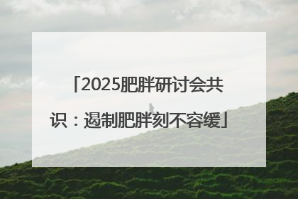2025肥胖研讨会共识：遏制肥胖刻不容缓