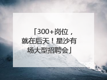 300+岗位，就在后天！星沙有场大型招聘会