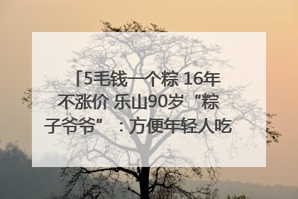 5毛钱一个粽 16年不涨价 乐山90岁“粽子爷爷”：方便年轻人吃口热乎早饭｜封面头条